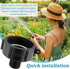 IBC Tote Tank Hose Adapter 2″ Coarse Thread to 3/4″ Garden Hose Connector
