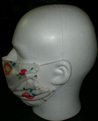 Face Mask White Red Pink Orange Blue Green Floral Pattern Covering 100% Cotton