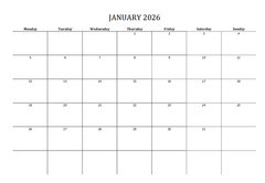 2.99 *ON SALE* 2026 Calendar Printable Landscape,Monthly Planner DOWNLOAD PDF v1
