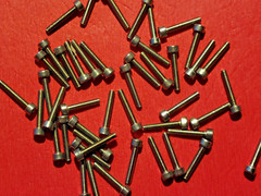6 thumb screws bolts, metal, hex drive, 2 mm metric, 16-17 mm long