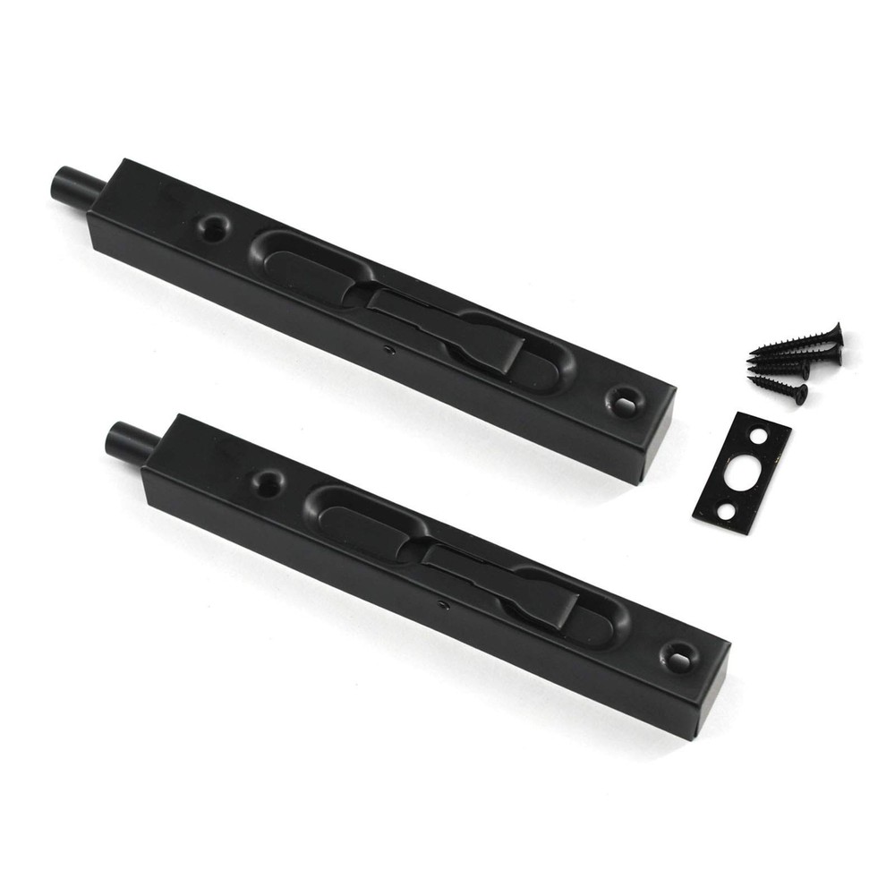 6 Inch Stainless Steel Slide Door Latch Bolt Black Flush Bolt with Screws for…