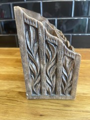 Vintage Lerner Faux Wood Look Plastic Desk Organizer 70s Retro MCM 3 Tier 6 Slot