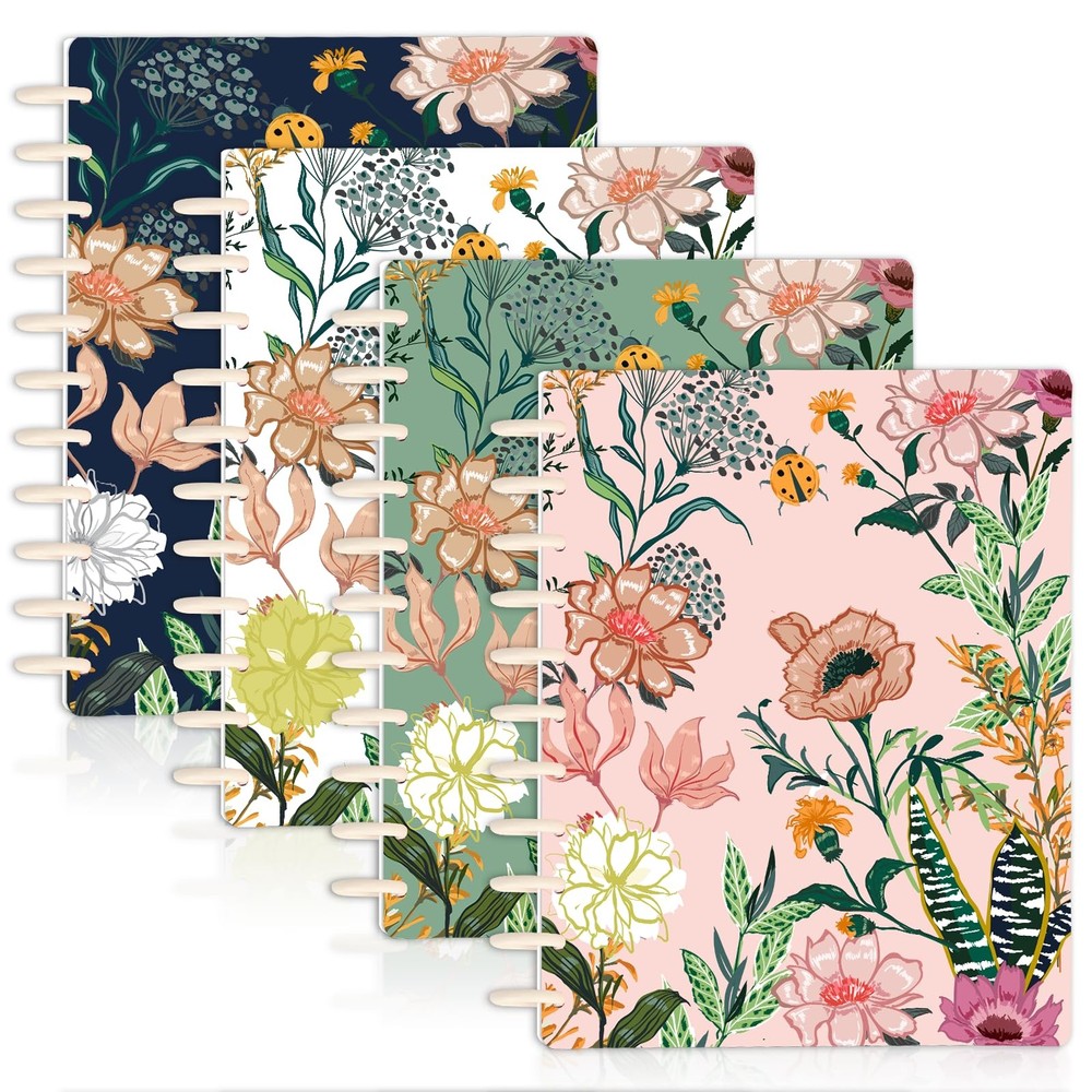 4 Set Discbound Notebook Cover and Disc Set Letter Size 8.5x11in Colorful Patter