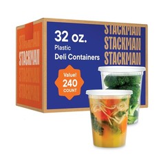 [240 Sets – 32 oz.] Clear Plastic Deli Food Storage Containers with Airtight …