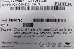 NEW FUTEK ZCC940 CABLE 15FT FSH01790