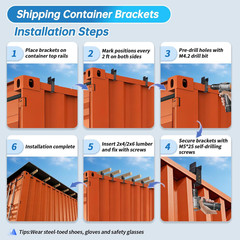 Upgraded 22PCS Wood Truss Brackets for Shipping Containers, Heavy Duty 20Ft Ship