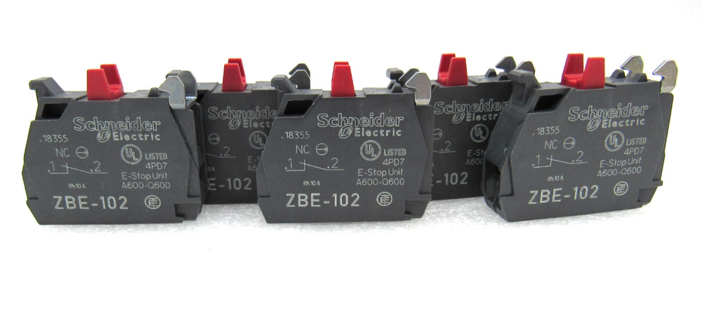 NEW Schneider Electric ZBE-102 Contact Block lot of 5