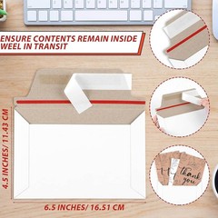 25-1000pcs 6.5×4.5 Rigid Photo Mailers Flat Cardboard Envelopes For Postcard CD