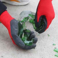 8 Pairs Crinkle Latex Rubber Work Gloves Hand Coated Safety Work Gloves – Green