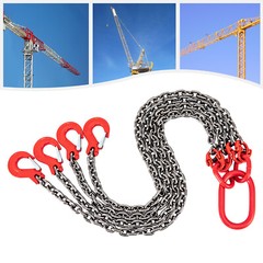5/16″ Lifting Chain Sling G80 Spreader 4-Leg with Grab Hooks Tagged USA SALE!
