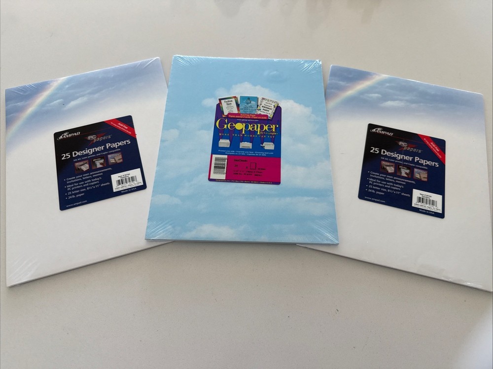 Vintage 3 Packs – Designer Printer Paper 25 Sheets #35740 Rainbow & Geo Clouds