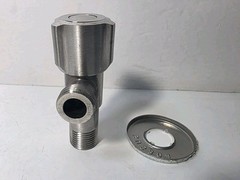 SUS 304 Angle Water Stop Valve G1/2 Male Thread 2 Way Rotary Stainless Steel