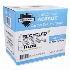 2″ 1.2MIL 110Y, 1CS/36ROLLS RECYCLED PET CARTON SEALING TAPE LIGHT/MEDIUM DUTY