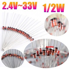 1/2W Zener Diode 0.5W 500mW DIP Zener Diodes 2.4V 2.7V 3V to 33V Various Values