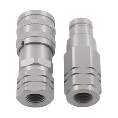 2 Pcs 3/8″ Flat Face Hydraulic Quick Disconnect Coupling Set 3/8″ NPT Thread