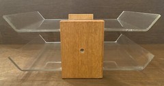 Vintage Mid Century Acrylic/Wood Two Tier Desktop Letter Tray – MCM