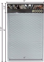 PolycyberUSA 500 pcs #0000 Poly Bubble Envelopes Mailers (Inner 4×6)