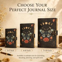Vintage Leather Grimoire Journal with Clasp Lock | Handmade Spell Book 240 Paper