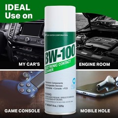 BW-100 Non-Flammable Electronic Contact Cleaner Aerosol Spray- Safely Cleans Joy