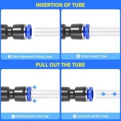 280PCS Plastic Straight Tube Connector Air Line Fittings Straight Push to link
