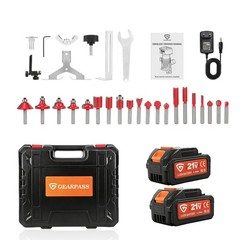 30000RPM Cordless Compact Wood Router for Makita 21V Battery, Carving 1/4″ Col