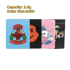 3.5g Smell Proof Mylar Bags | Food Grade Storage Zip Seal Pouch 4 Styles Mixed