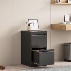 NEW Metal Vertical File Storage Cabinet with Lock 2 Drawer Office Filing Cabinet