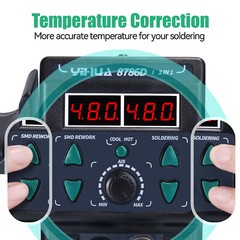 YIHUA 8786D-I Hot Air Rework Station 2-in-1 Soldering Station Soldering Iron Kit