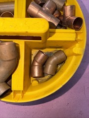 Lot Of Misc Copper Solder Fittings; 1” & 3/4” Coupling, 45, Street 45, Tee’s !!!