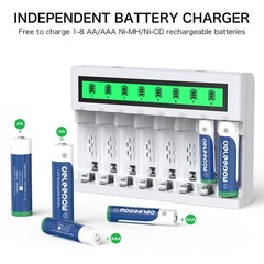 Deleepow Nimh Aa Rechargeable Batteries 8 Pack 3300Mah 1.2V Aa Rechargeable
