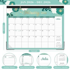 2026 Desk Wall Calendar Jan Dec 12 Months 15×12 Inch Planner Corner Protectors