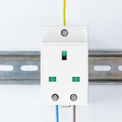 AC DIN Rail Power Socket Built in Protective Contact Easy Installation for Home