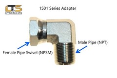1/4″ Male Pipe NPT x 1/4″ Female Pipe Swivel NPSM 90° Adapter 1501-04-04