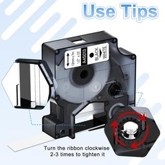 2x A45013 Black on White Label Tape Compatible for DYMO D1 LabelManager 100 200