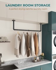 OROPY Industrial Pipe Clothes Rack Wall Mounted Set of 2, 38.4″, Black(38.4″)