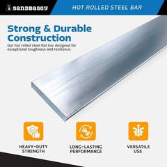 Sandbaggy 1/8″ x 1/2″ x 36″ Hot Rolled Steel Flat Bar – Plain 11 Gauge Steel