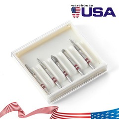 5pcs Dental Diamond Zirconia Cutting Burs Kit FG 1.6mm Fit High Speed Handpiece