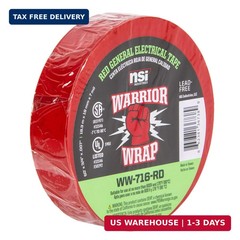 WarriorWrap General 3/4 in. x 60 ft. 7 mil Vinyl Electrical Tape, Red