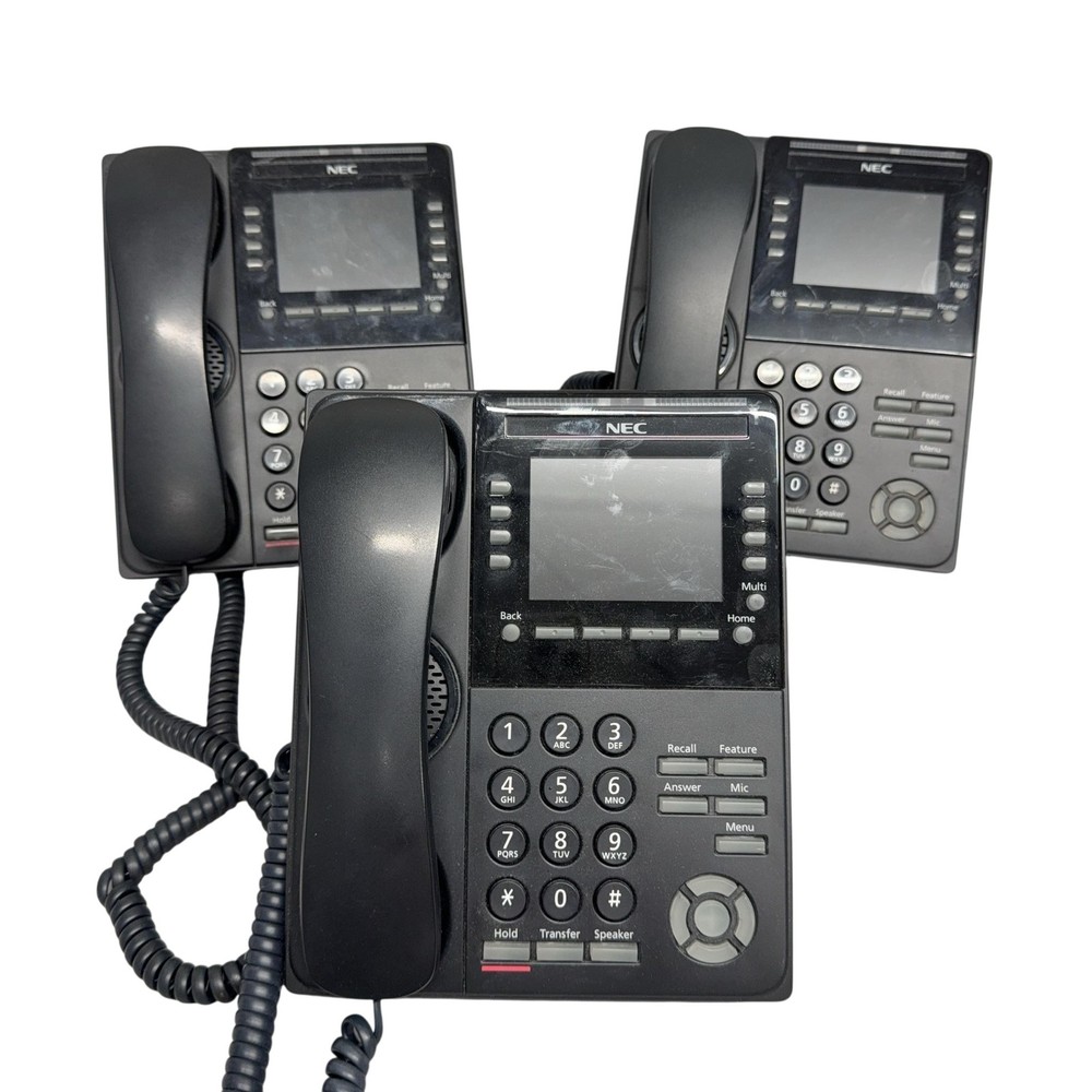 NEC DT900 ITK-8LCX-1 VoIP System Phones Lot Of 3 Black Thailand Wall Mountable