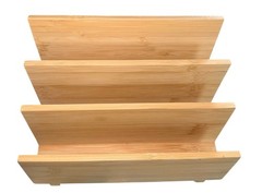UBrands Bamboo Desk File Folder Organizer Paper 4 Slots Home Office Storage