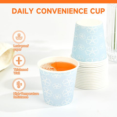 100 Pack 3 oz Bathroom Cups, Disposable Paper Cups with Rolled Rim, Small Paper