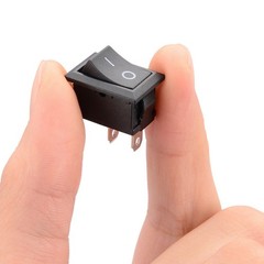 On/Off Switch 12V DC Black Rocker Flip Rectangle 1/2″ x 3/4″ Universal 2-Pin I/O