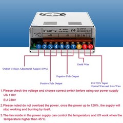 Fuente De Alimentacion Conmutada Regulada Universal De 12V 30A Cc 360W Para …