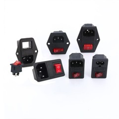 10A 250V Fuse Rocker Switch IEC C14 C01 Brass Inlet Power Socket Connector Plug