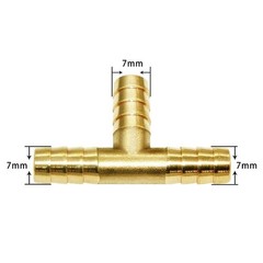 Brass 1/4″ Barb Tee Fittings T-Shaped 3 Ways Union 1/4″ Hose Pipe Fitting for…