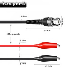 BNC Male Plug to Dual Alligator Crocodile Clip Oscilloscope Test Lead Q9 Cable
