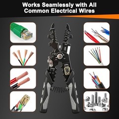 25-in-1 Multifunctional Wire Stripper for Cutting Crimping 16 AWG to 6 AWG