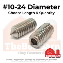 #10-24 Stainless Steel Cone Point Allen Socket Set Screw (Choose Length & Qty)