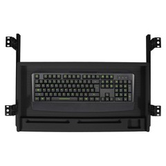 Under Desk Keyboard Tray Smooth Slide Out Space Saver Shelf w/ Pen Holder Office
