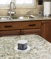 HUBBELL 15A Kitchen Counter Receptacle, Surface Mount, Pop Up, RCT200WH, WHITE